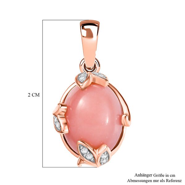 AA Vinicunca-Peruanischer Opal, Weißer Zirkon Anhänger 925 Silber 750 rosévergoldet ca. 2.50 ct image number 5