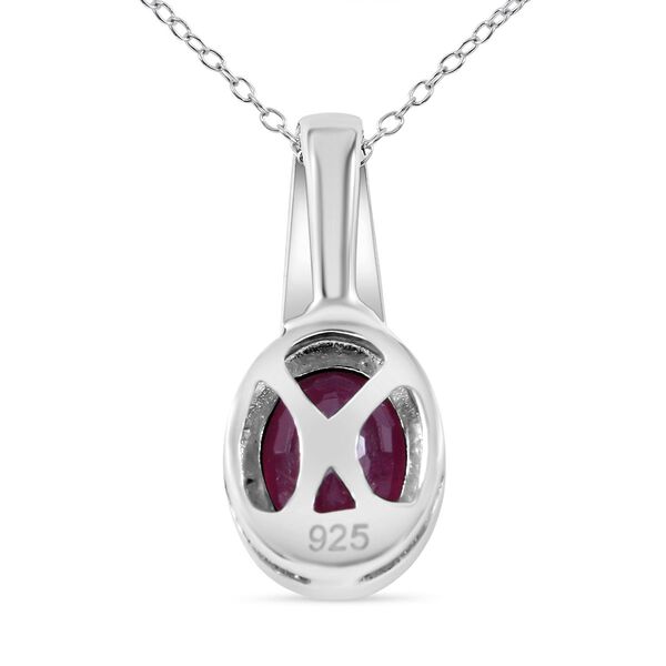 2er-Set - afrikanischer Rubin und Zirkon-Anh&auml;nger mit Kette - 1,41 ct. image number 3