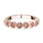 Natürlicher, ungeschliffener rosa Diamant-Ring, 925 Silber Roségold Vermeil (Größe 19.00) ca. 0,10 ct