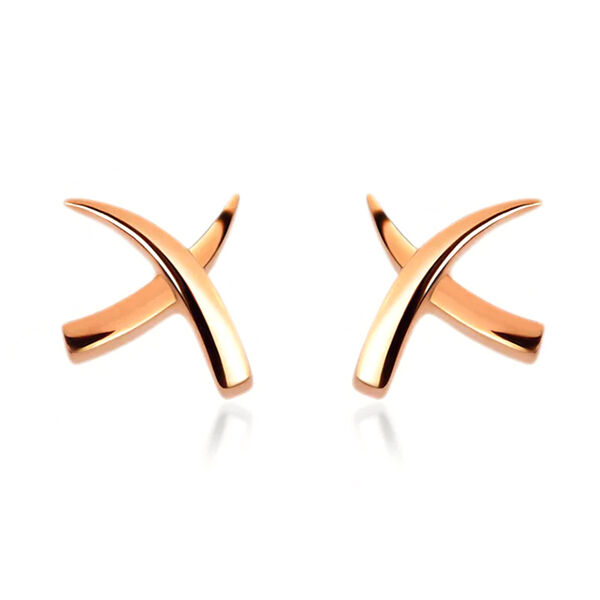 Molto Kiss Stacking Ohrstecker in Silber mit Ros&eacute;gold Vermeil