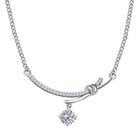 Moissanit Halskette ca. 45 cm 925 Silber platiniert ca. 0,98 ct.