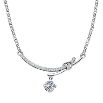 Moissanit Halskette ca. 45 cm 925 Silber platiniert ca. 0,98 ct.