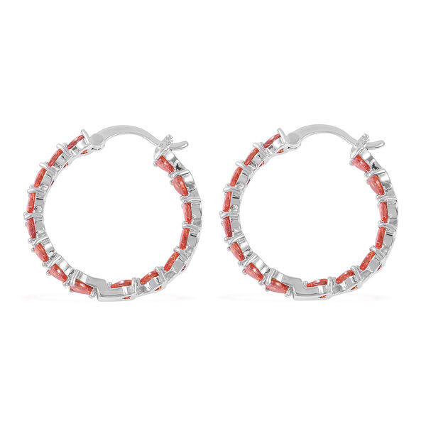 Orange Zirkonia Creolen in Silberton image number 3