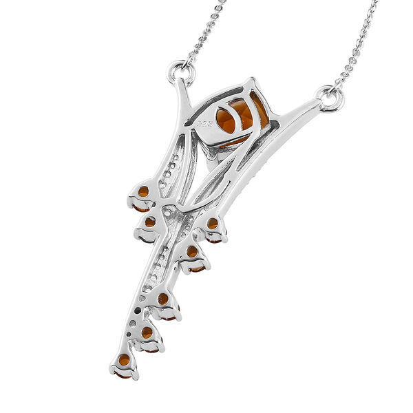 Madeira Citrin und Zirkon Halskette 45 cm 925 Silber platiniert ca. 2,83 ct image number 5