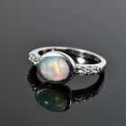 Natürlicher, äthiopischer Welo Opal und Zirkon-Ring, 925 Silber platiniert  - 1,46 ct. image number 2