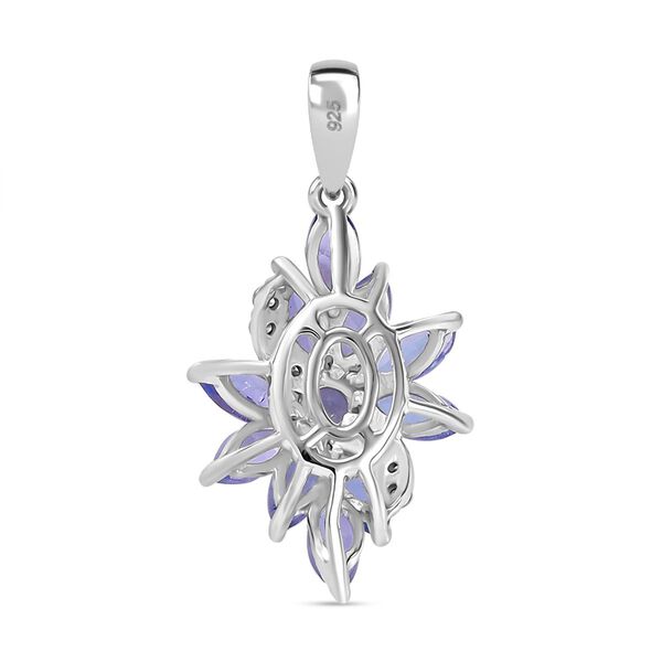 Tansanit und Moissanit floraler Ring und Ohrringe image number 6