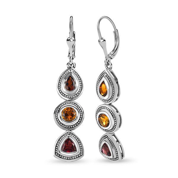 Nat&uuml;rlicher mehrfarbiger Turmalin Ohrringe, 925 Silber platiniert ca. 2.35 ct image number 4