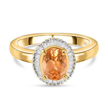 AA Ceylon kaiserlicher Granat und Diamant-Ring - 1,66 ct.