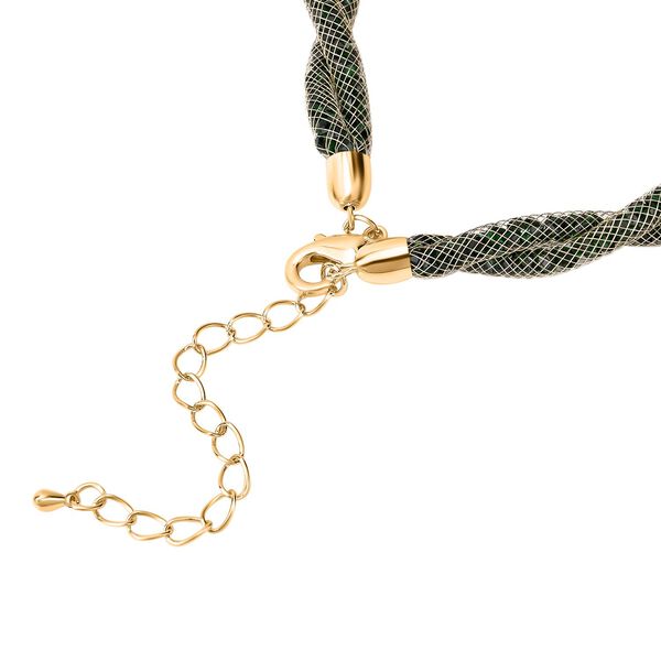 Neongr&uuml;ner Kristall Schmuckset Reines Messing image number 5