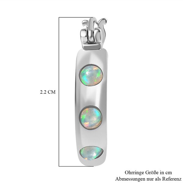AA natürlicher, äthiopischer Welo Opal Ohrringe, 925 Silber platiniert -  0,49 ct. image number 7
