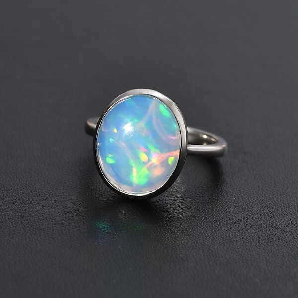 AAAA Natürlicher, äthiopischer Welo Opal Ring in 950 Platin - 5,27 ct. image number 10