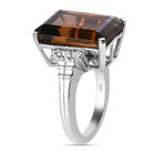 Rauchquarz und Zirkon Ring 925 Silber platiniert  ca. 11,80 ct image number 4