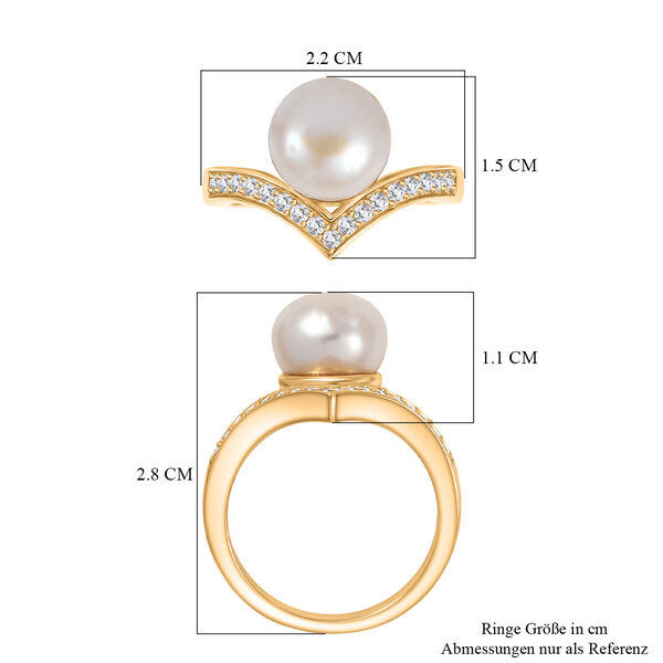 EverTrue S&uuml;&szlig;wasser Perle und Zirkon Ring image number 6