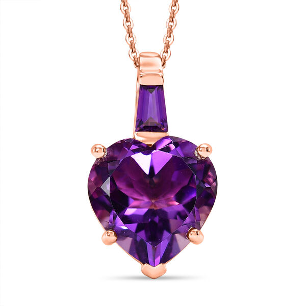 GP Amore Kollektion- AA Rose De France Amethyst, afrikanisches Amethyst und blaues Saphir Schmuckset image number 1