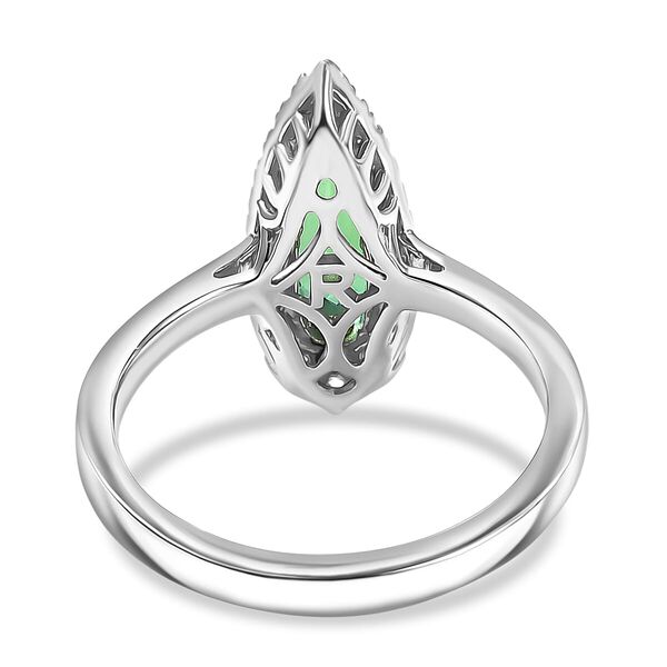 RHAPSODY AAAA Pirineu Lagoon Turmalin und Diamant Ring in 950 Platin - 1,52 ct. image number 4