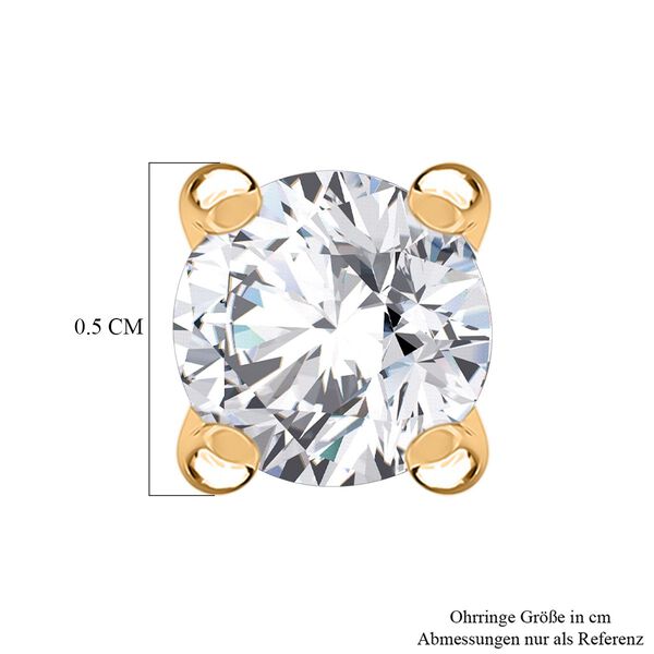 LUXURIANT DIAMOND - Lab Grown Diamant SI-GH Ohrringe 925 Silber 750 Gelbgold Vermeil ca. 0,50 ct. image number 4