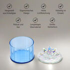 Deko Vorratsglas aus Kristallglas mit Lotusblüte Deckel, blau image number 6