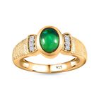 AA grüner, äthiopischer Welo Opal und Zirkon-Ring - 0,79 ct. image number 3