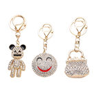 3er Set - Wei&szlig;e Kristall-Schl&uuml;sselanh&auml;nger, Smiley, B&auml;r, Tasche