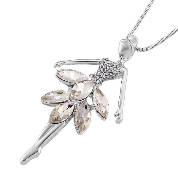 Wei&szlig;er Kristall Anh&auml;nger mit Kette ca. 63.5 cm + 5 cm Extender image number 3