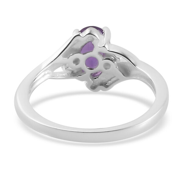 Afrikanischer Amethyst und Zirkon Ring 925 Silber  ca. 0,77 ct image number 6