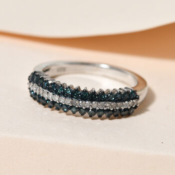 Blauer und wei&szlig;er Diamant-Ring - 0,50 ct.