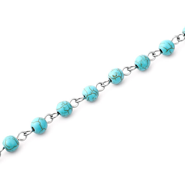 Blaue Howlit Halskette, 45+5 cm, silberfarben ca. 49,50 ct image number 5