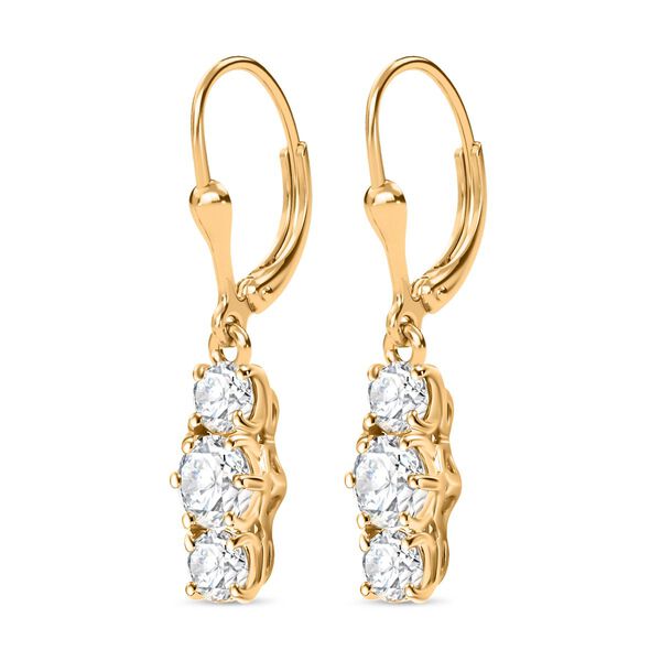 Moissanit Schmuckset, 925 Silber 750 Gelbgold Vermeil - 7,43 ct. image number 10