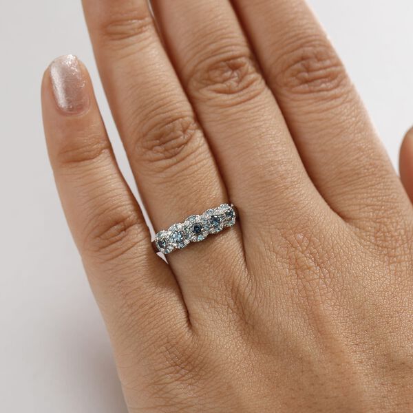 RHAPSODY zertifiziert und gepr&uuml;ft AAAA Alexandrit, Paraiba Turmalin und VS-EF Diamant Ring in 950 Platin - 0,62  ct. image number 2