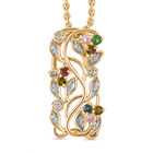 AA Mehrfarbig-Turmalin Schmuckset 925 Silber vergoldet ca. 0,39 ct.