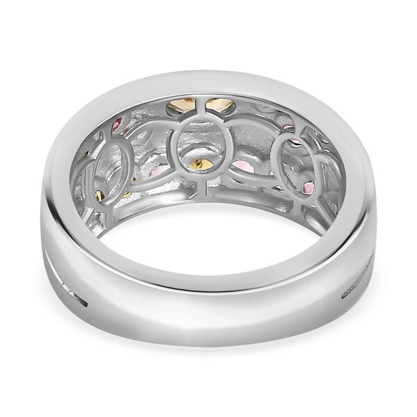 Nat&uuml;rlicher mehrfarbiger Turmalin Ring 925 Silber platiniert (Gr&ouml;&szlig;e 17.00) ca. 1.13 ct image number 6