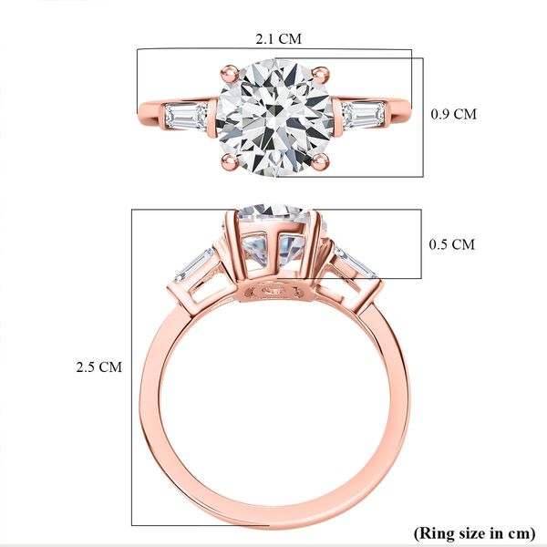 Moissanit Ring, 925 Silber 750 Roségold Vermeil - 1,88 ct. image number 14