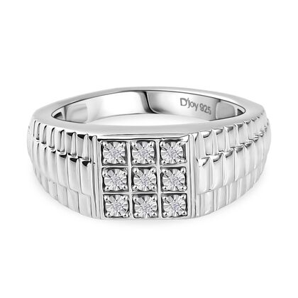 M&Uuml;NCHEN CLOSE OUT - D'Joy Wei&szlig;er Diamant Ring 925 Silber rhodiniert (Gr&ouml;&szlig;e 21.00)