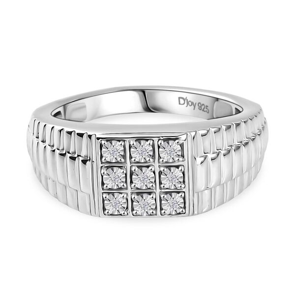 M&Uuml;NCHEN CLOSE OUT - D'Joy Wei&szlig;er Diamant Ring 925 Silber rhodiniert (Gr&ouml;&szlig;e 21.00)