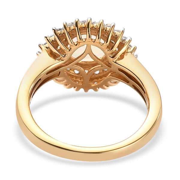 Nat&uuml;rlicher, &auml;thiopischer Opal und Zirkon-Ring, 925 Silber vergoldet  ca. 1,60 ct image number 6