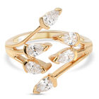 LUSTRO STELLA - feinster Zirkonia Bypass-Ring, 925 Silber vergoldet image number 0