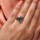 Handgearbeiteter Mehrfarbig Edelsteine Ring 925 Silber (Größe 21.00) ca. 3,70 ct image number 2
