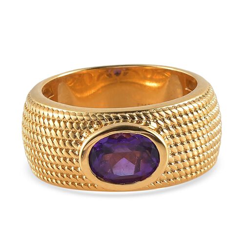 Afrikanischer Amethyst Ring Messing vergoldet  ca. 1,16 ct image number 0