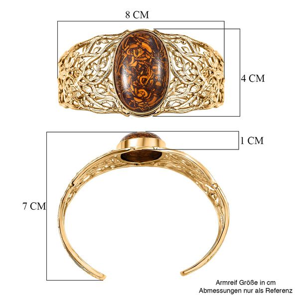 Skript Stein Armreif ca. 19 cm Nickelfreies Messing ca. 33,50 ct. image number 5