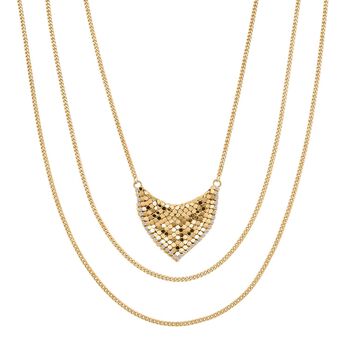 3-lagige Halskette, 40,5+5cm, vergoldet