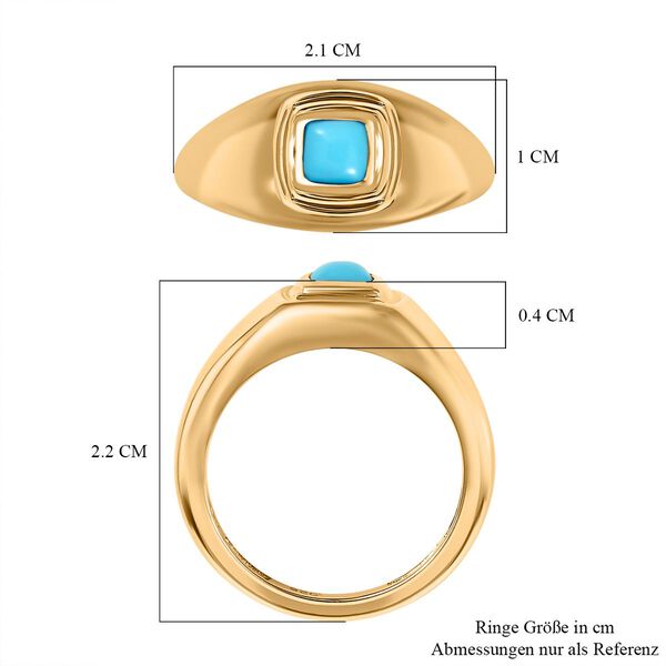 Amerikanischer, natürlicher Sleeping Beauty Türkis Ring, 925 Silber vergoldet (Größe 16.00) ca. 0.32 ct image number 7