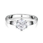 Moissanit Ring, 925 Silber platiniert, (Größe 20.00) ca. 0.99 ct