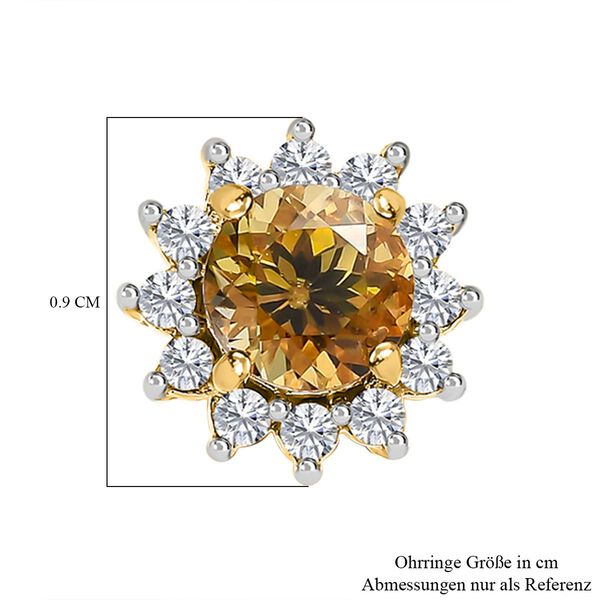 AA natürliche, goldene Tansanit und Zirkon-Ohrringe - 1,09 ct. image number 6
