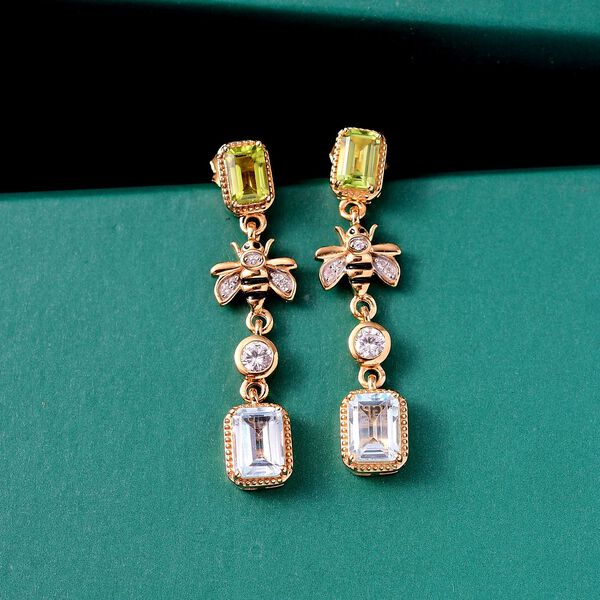 GP Trionfo Kollektion - Himmelblaue Topas, Peridot, Zirkon und blaue Saphir Ohrringe - 4,26 ct. image number 2