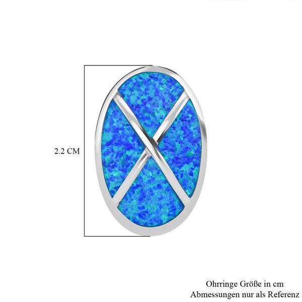 Simulierte blaue Opal Ohrringe image number 5