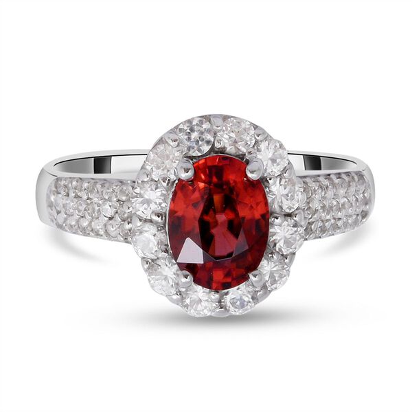 Rosa und wei&szlig;er Zirkon-Ring, 925 Silber platiniert  ca. 2,96 ct image number 0