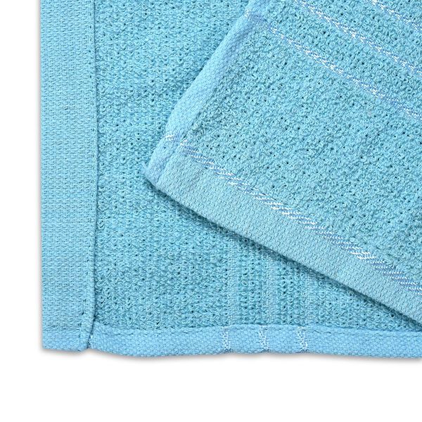 10er-Set recycelte 320gsm Baumwoll-Frottee-Küchentücher, 30x46 cm, Türkis image number 5