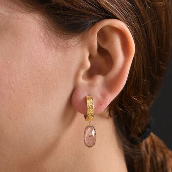 SHOPLC EXKLUSIV D'Joy Blattgold-Quarz Ohrringe 925 Silber 750 Gelbgold Vermeil ca. 8,58 ct.