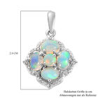 Natürlicher, äthiopischer Opal und Zirkon floraler Anhänger in Silber image number 5