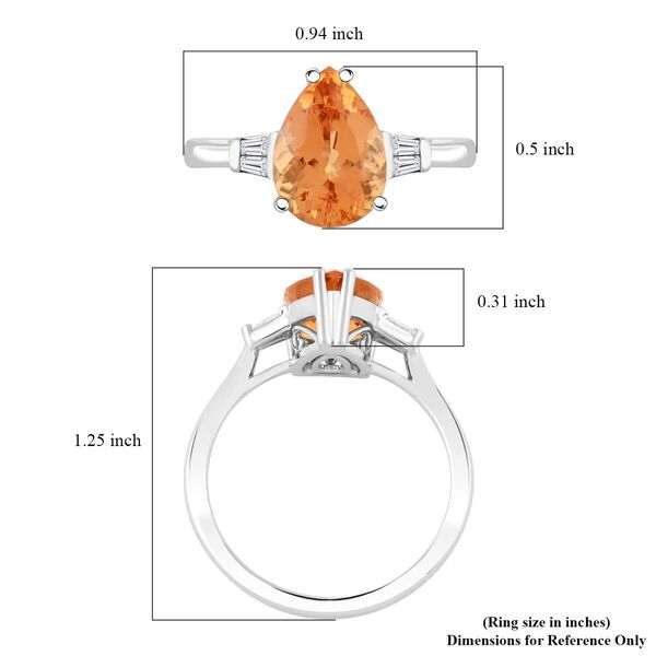 RHAPSODY zertifiziert und geprüft AAAA kaiserlicher Topas und VS-EF Diamant Ring in 950 Platin - 3,50 ct. image number 4